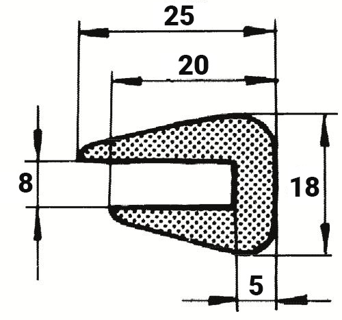 RELINGSLIST RL1 8M SVART