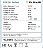 SOLARMARE 110W TC IP67 ETFE ULTRA FLEX FLUSH