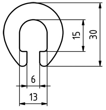 RELINGSLIST RL13 8M SVART