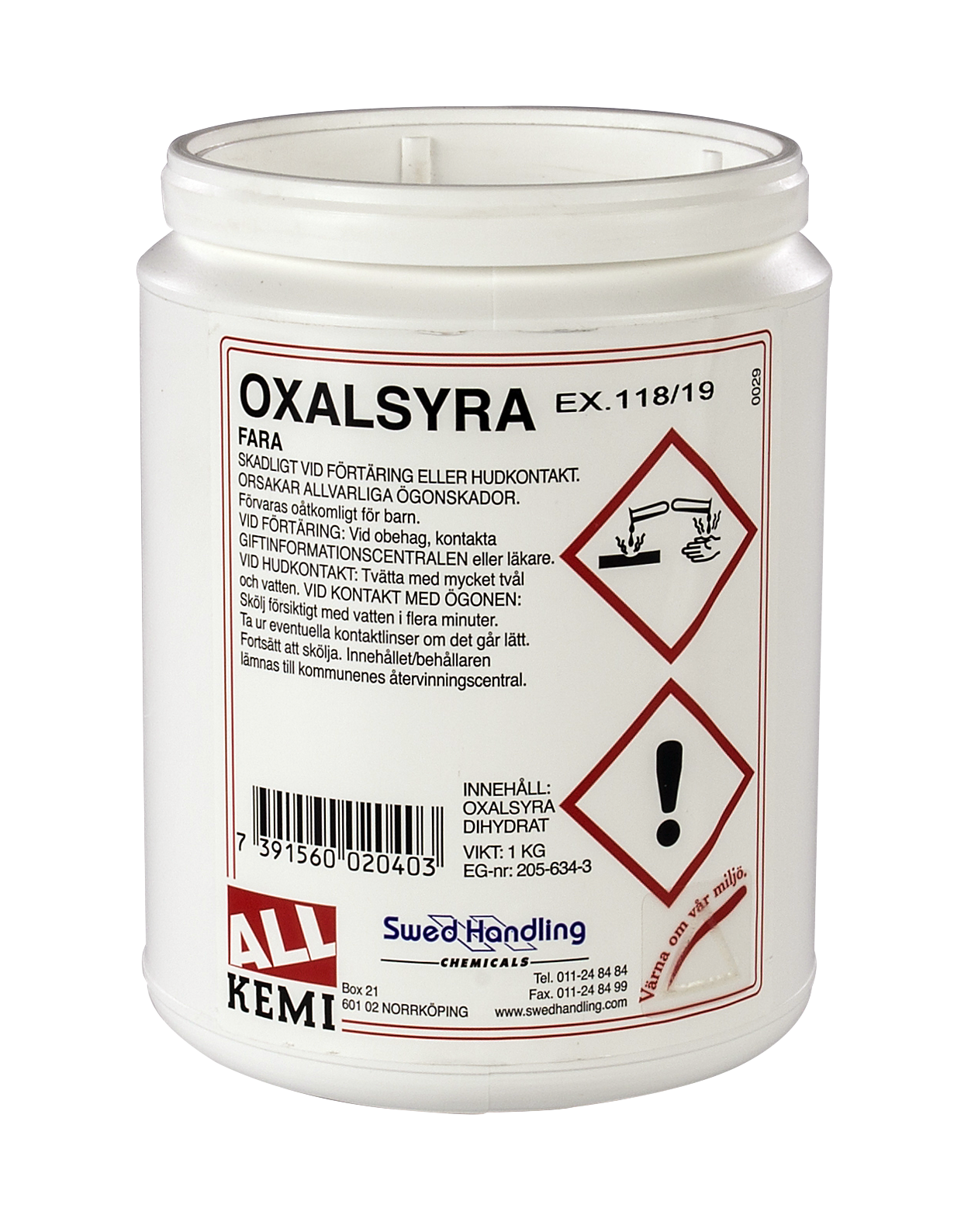 OXALSYRA PULVER 1KG