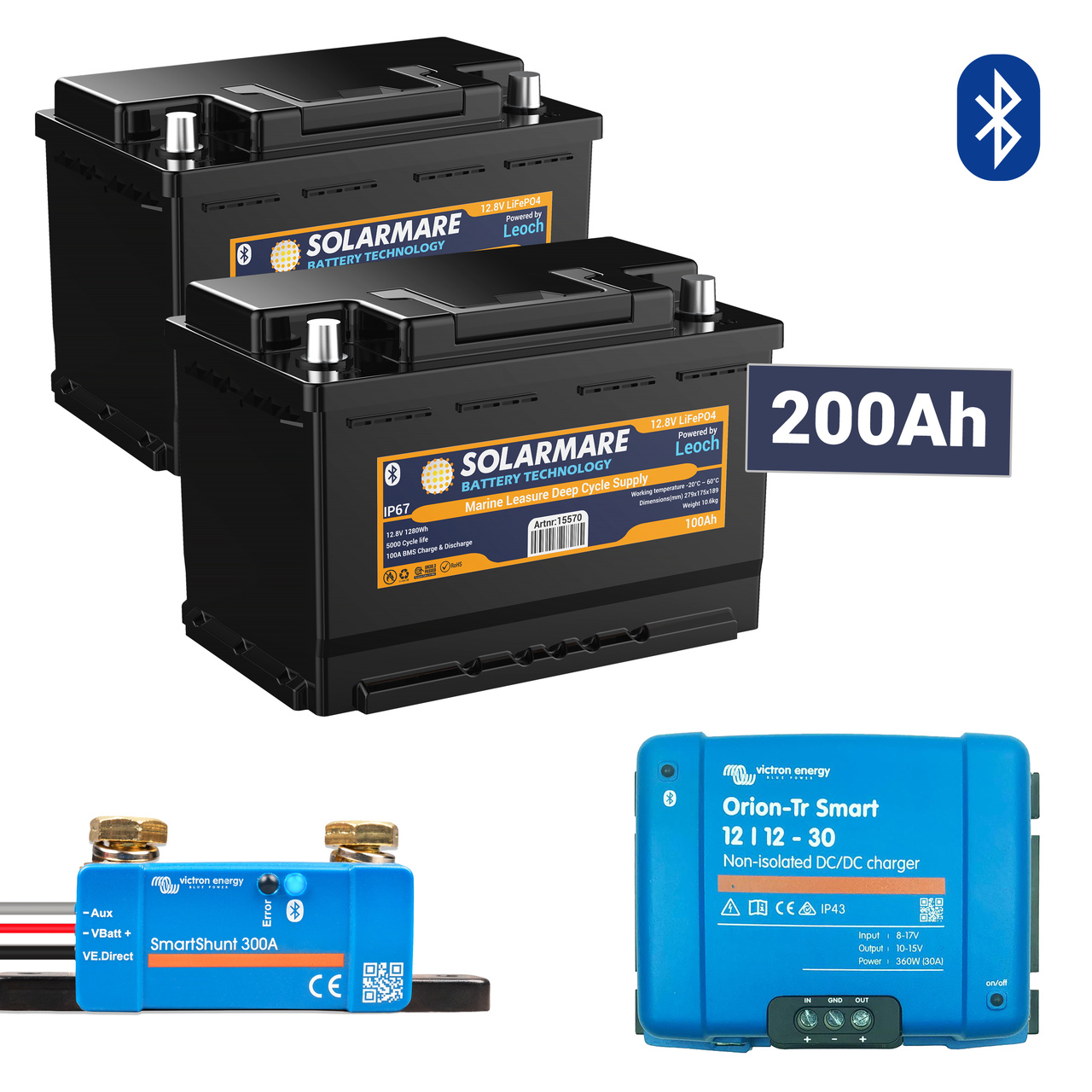 LITIUMPAKET + 200AH SOLARMARE