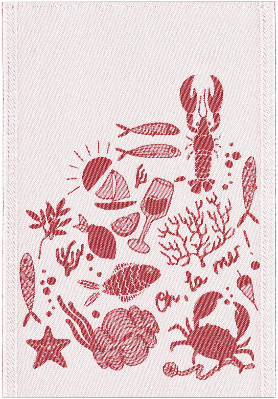 HANDDUK OH LA MER! RÖD 35X50