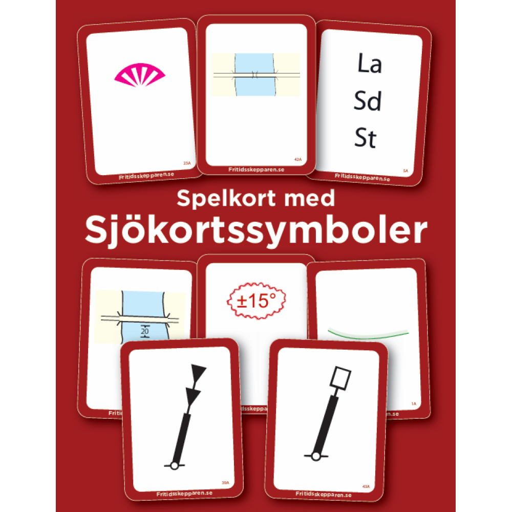 SJÖKORTSSYMBOLER SPELKORT FRITIDSSKEPPAREN