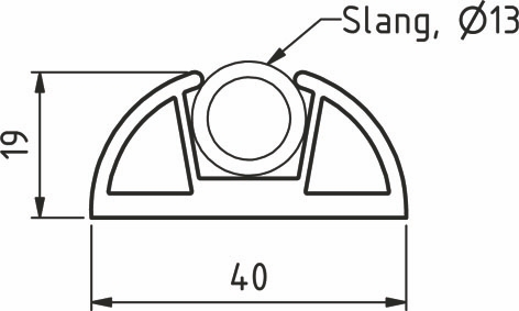 RELINGSLIST RL40 8M SVART