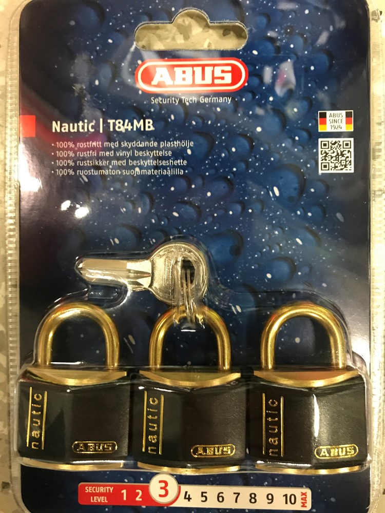 HÄNGLÅS ABUS MÄSSING 3-PACK