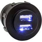 DUBBELT USB-UTTAG SVART MAX 5 A