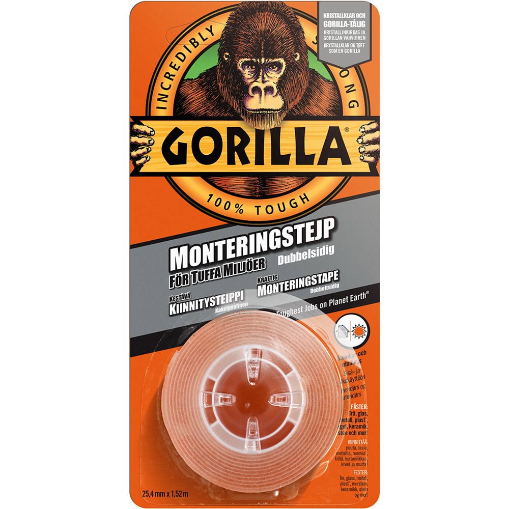 GORILLA MONTAGETEJP DUBBELHÄFTAD