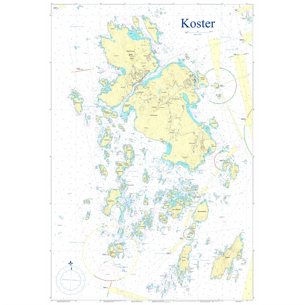 VÄGGKARTA KOSTERSKÄRGÅRDEN 70X100 OVIKT