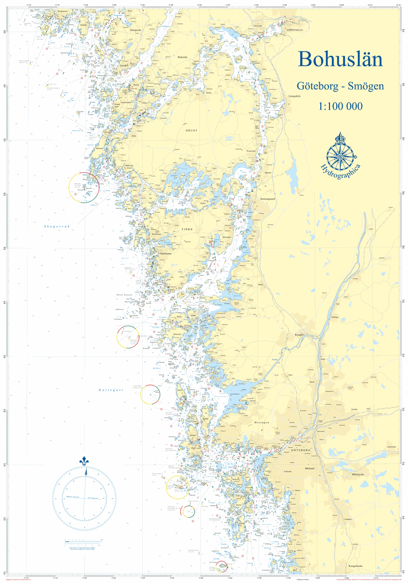 VÄGGKARTA GÖTEBORG-SMÖGEN 70X100 OVIKT