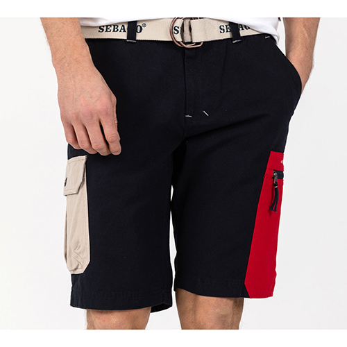 SHORTS S RÖD FICKA NAVY